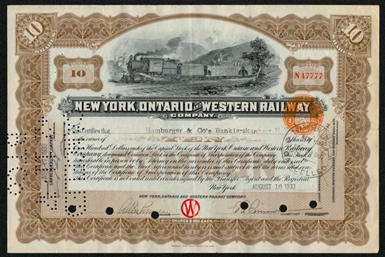New York, Ontario and Western Railway - 1930s - Brown