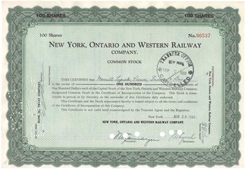 New York, Ontario and Western Railway - Merrill Lynch