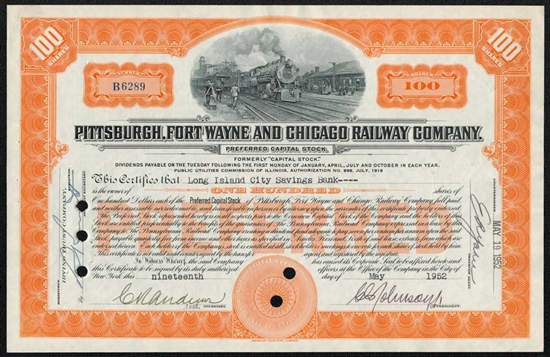 Pittsburgh, Fort Wayne and Chicago Railway Co - Orange