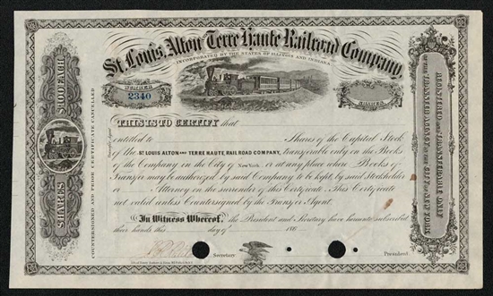 St Louis, Alton and Terre Haute Railroad Co - 1860s