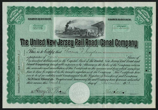 The United New Jersey Rail Road & Canal Co - 1910s