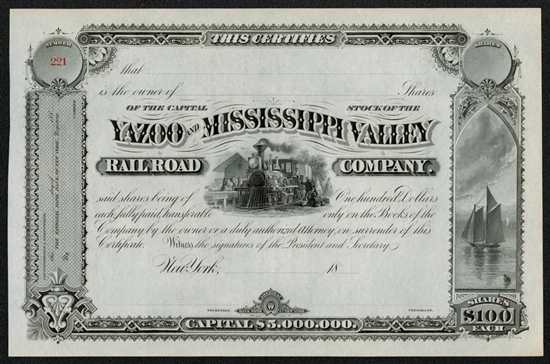 Yazoo and Mississippi Valley Railroad Co - 1800s