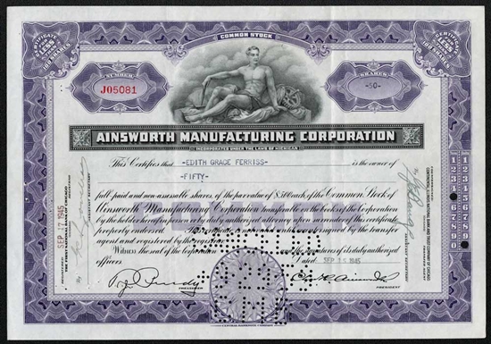 Ainsworth Manufacturing Corporation - Purple