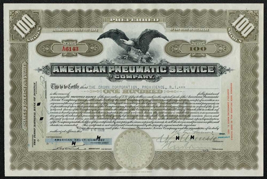 American Pneumatic Service Company - 100 Shares