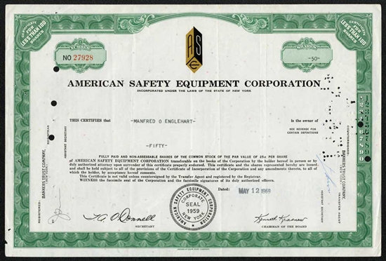 American Safety Equipment Corporation - 1969