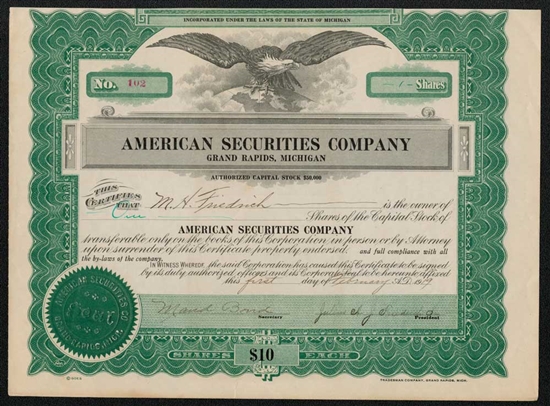 American Securities Company - 1919