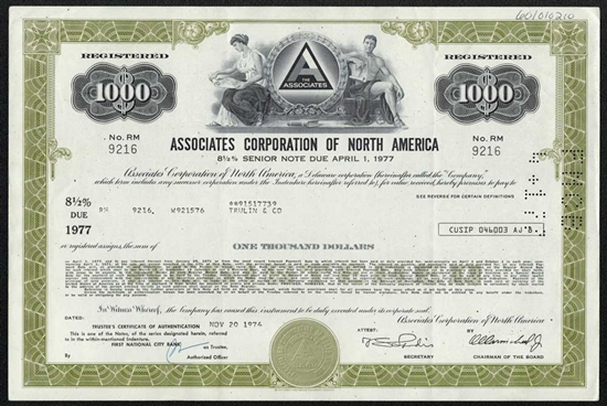 The Associates Corporation of North America Bond