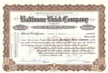 Baltimore Brick Company - 1955