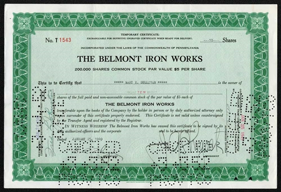 The Belmont Iron Works - 1949