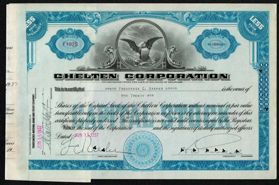 Chelten Corporation - 1930s