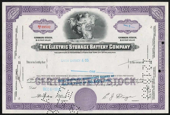 The Electric Storage Battery Company - Purple