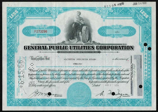 General Public Utilities Corp - 1950s