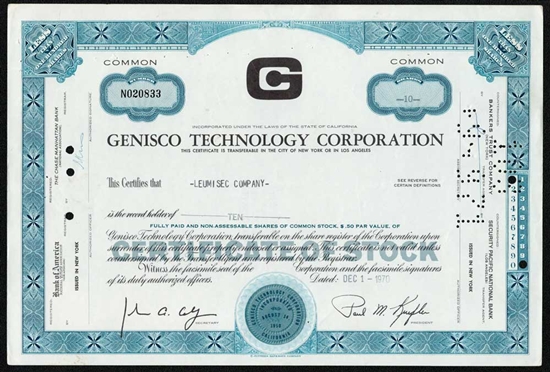 Genisco Technology Corporation - Blue
