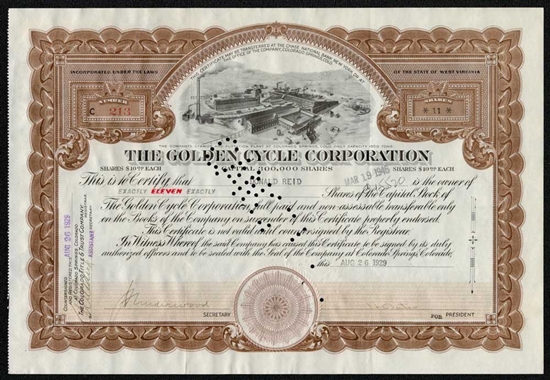 The Golden Cycle Corp.  1929