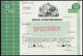 Hess Corporation Specimen Stock Certificate