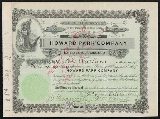 Howard Park Company - Early 1900s