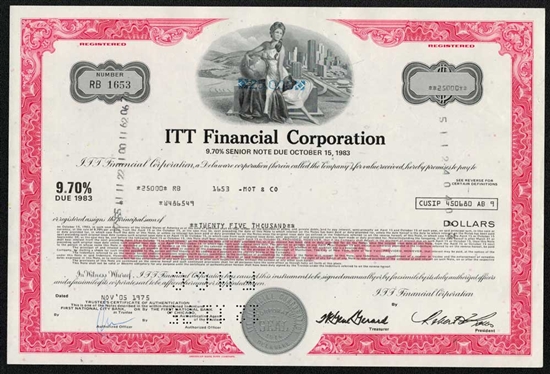 ITT Financial Corp $25,000 Bond
