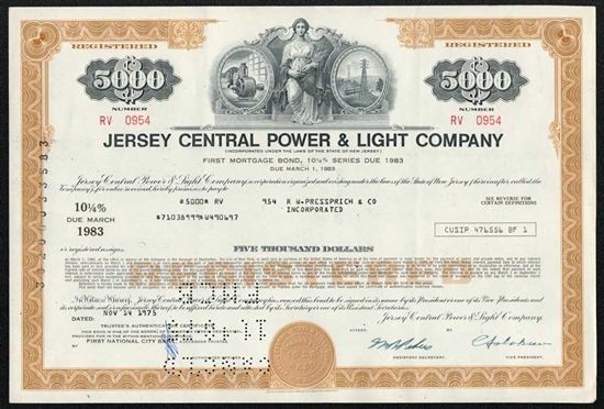 Jersey Central Power & Light $5,000 Bond