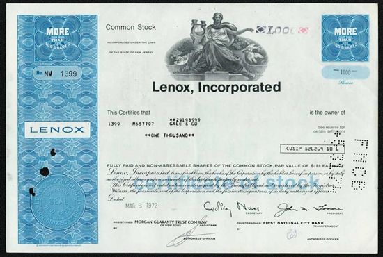 Lenox, Incorporated.  - Blue