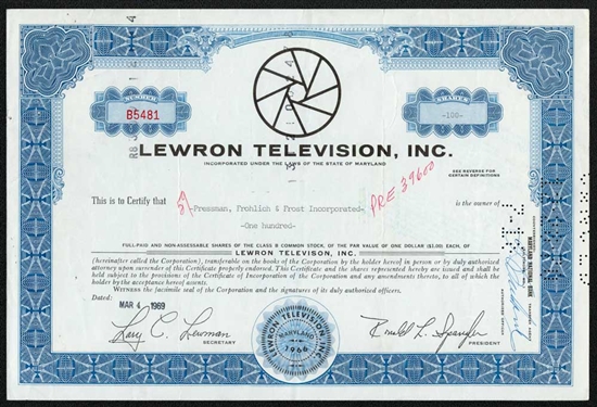 Lewron Television, Inc. - 1969