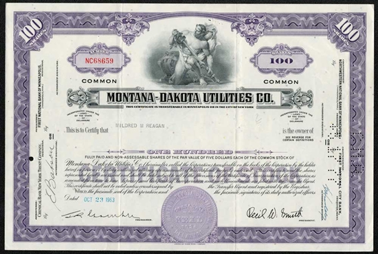 Montana-Dakota Utilities Co Stock Certificate