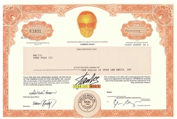 Stan Lee Media Stock Certificate