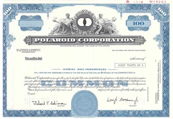 Polaroid Corporation Specimen Stock Certificate - 1976