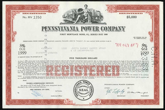 Pennsylvania Power Co $5,000 Bond