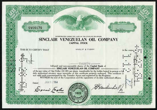 Sinclair Venezuelan Oil Company Stock