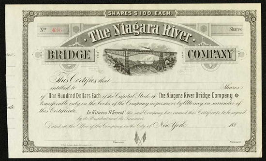 The Niagara River Bridge Company - 1880s