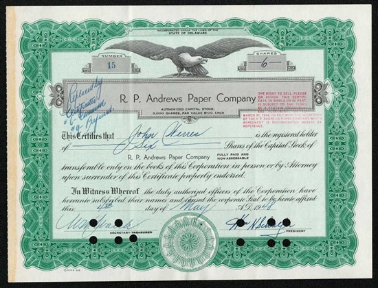 R.P Andrews Paper Company - 1948