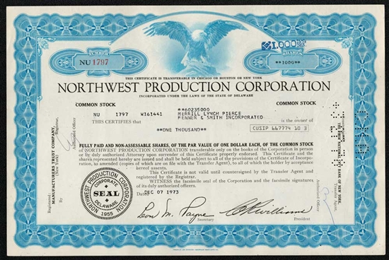 Northwest Production Corporation - Blue