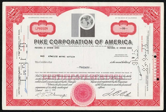 Pike Corporation of America - 1966