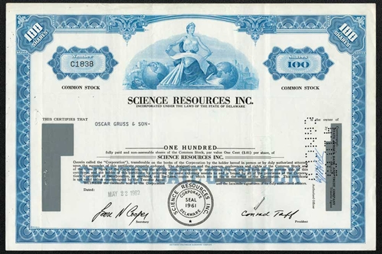 Science Resources Inc. - 1962