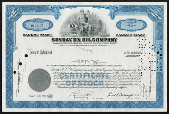 Sunray DX Oil Company - Blue