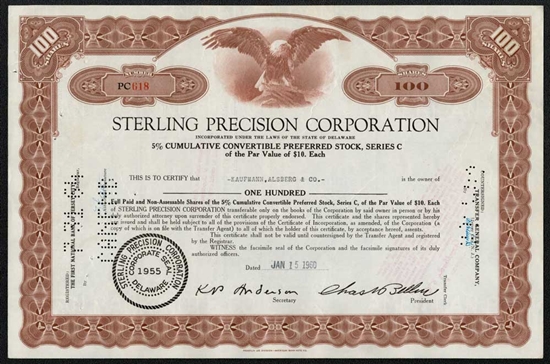 Sterling Precision Corporation Preferred Brown