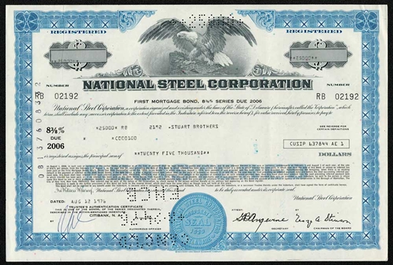 National Steel Corporation Mortgage Bond