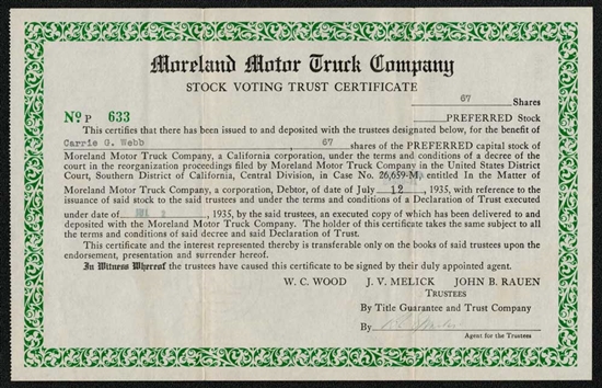 Moreland Motor Truck Company - 1935