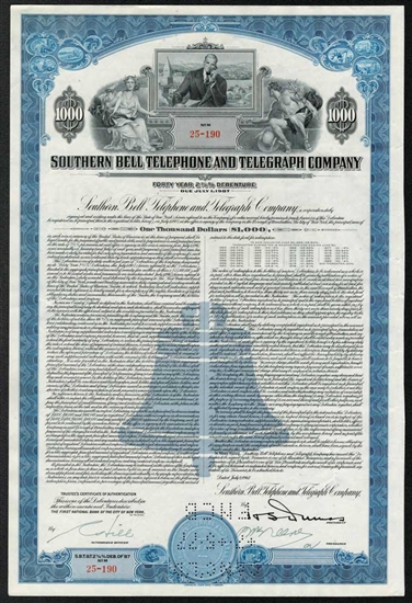 Southern Bell Telephone and Telegraph Co $1,000 Bond