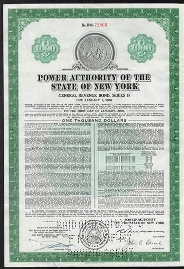 Power Authority of the State of New York Bond