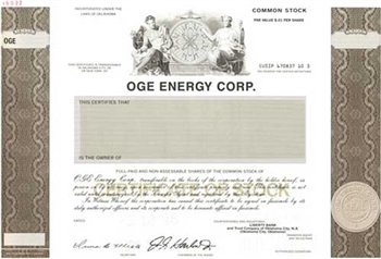 OGE Energy Corp Specimen Stock Certificate