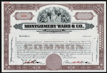 Montgomery Ward & Co Specimen Stock Certificate