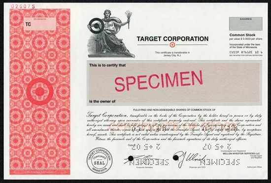 Target Corp Specimen Stock Certificate