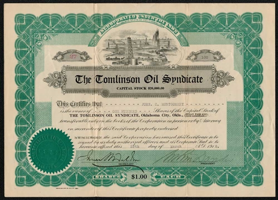 The Tomlinson Oil Syndicate - 1918 - Oklahoma Oil