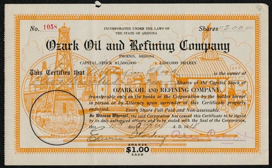 Ozark Oil and Refining Company - 1918 - Arizona