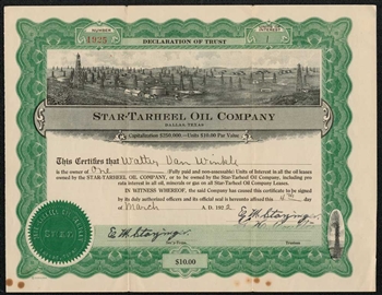 Star-Tarheel Oil Company - Dallas, Texas -1922