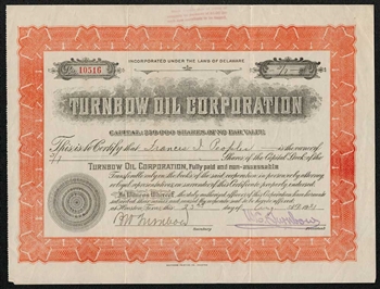 Turnbow Oil Corp - 1921 - Houston, Texas