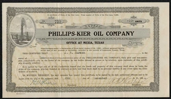 Phillips-Kier Oil Company - 1921 - Mexia, Texas