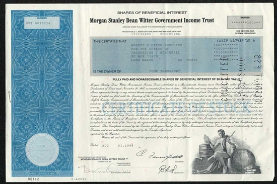 Morgan Stanley Dean Witter Gov't Income Trust