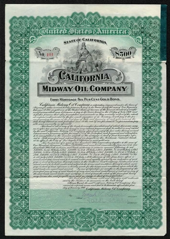 California Midway Oil Company Gold Bond - 1910